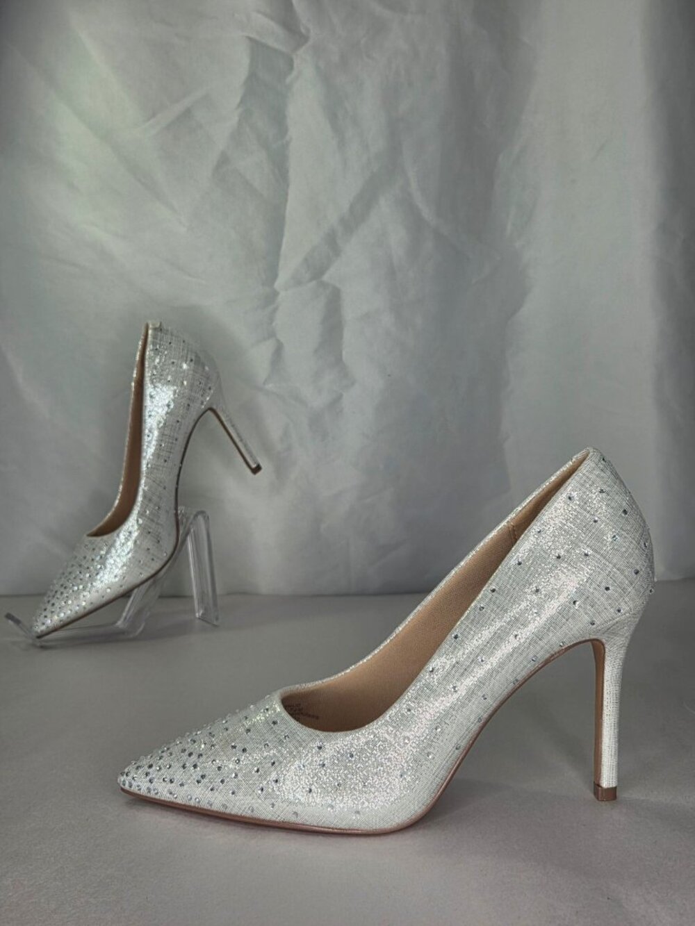Journee Venus Pointed Toe Stiletto Dress Pumps - Silver, 7.5 M
